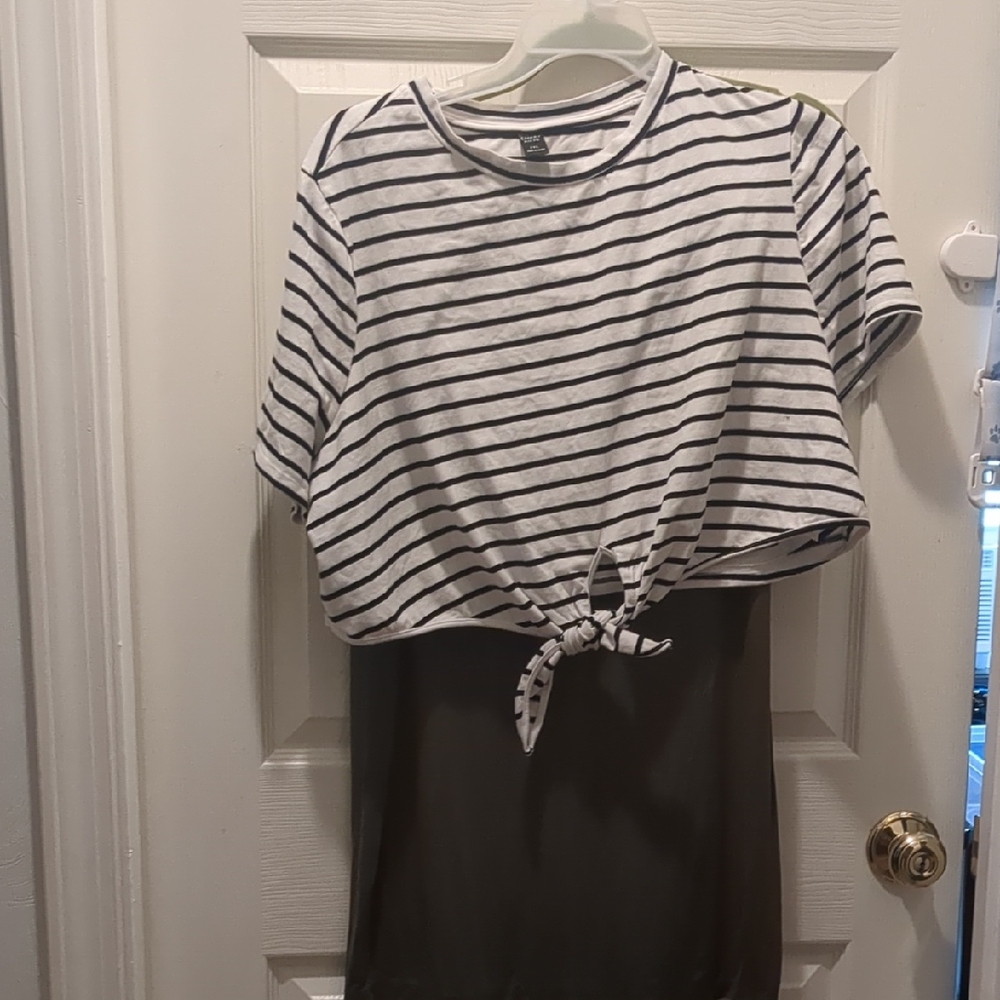 Striped Tie-Front Top